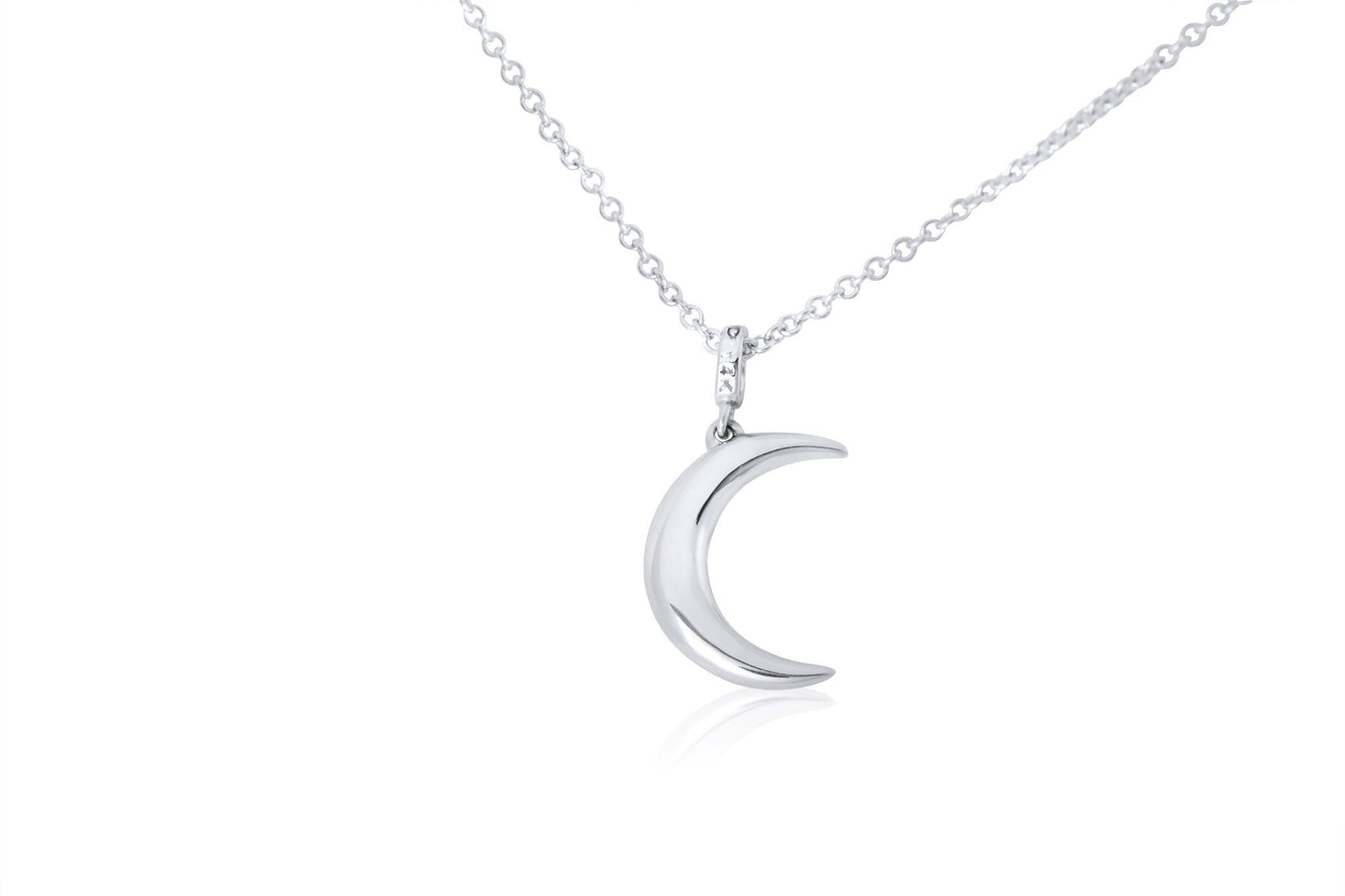 14k Crescent Moon Diamond Necklace