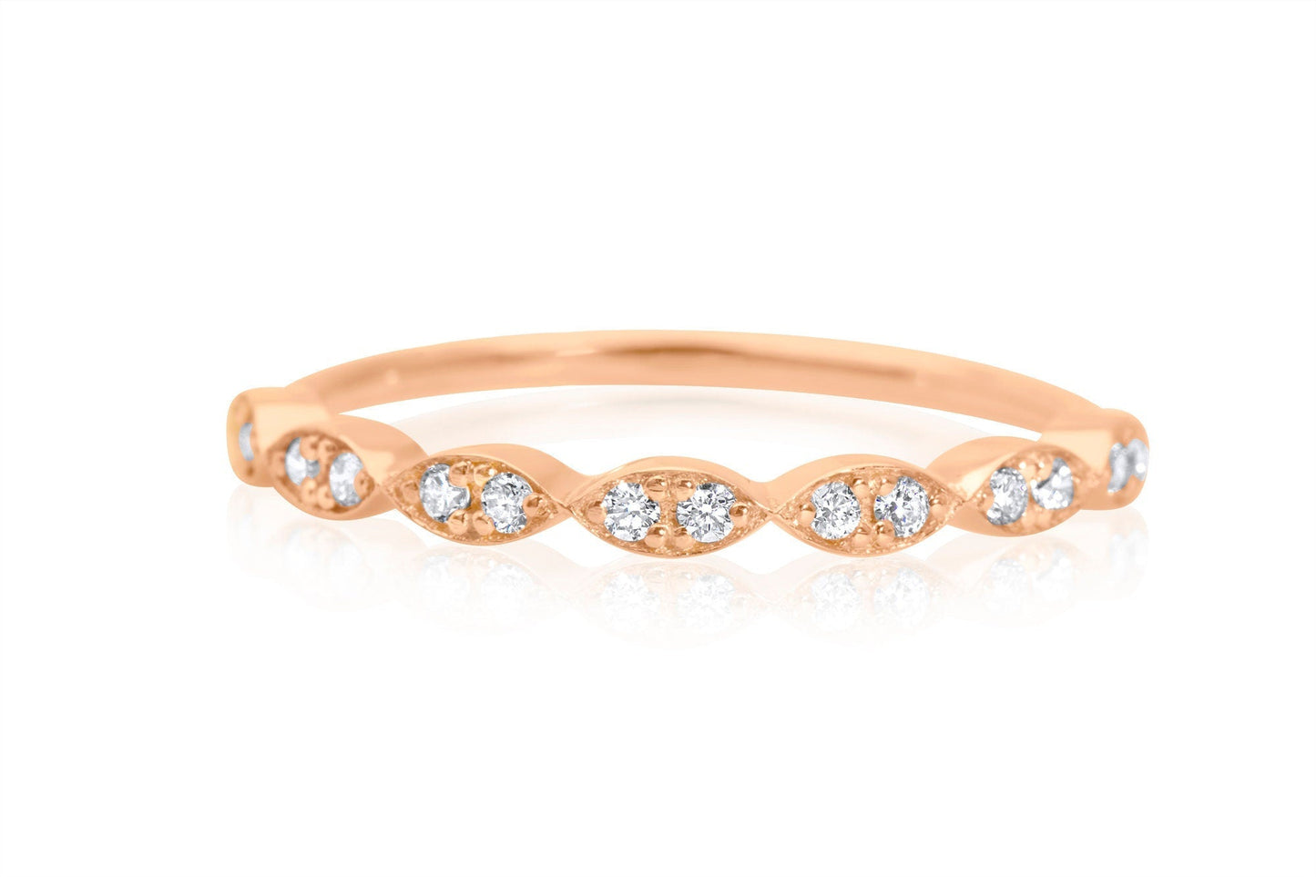 14k Gold Diamond Stacking Wedding Ring