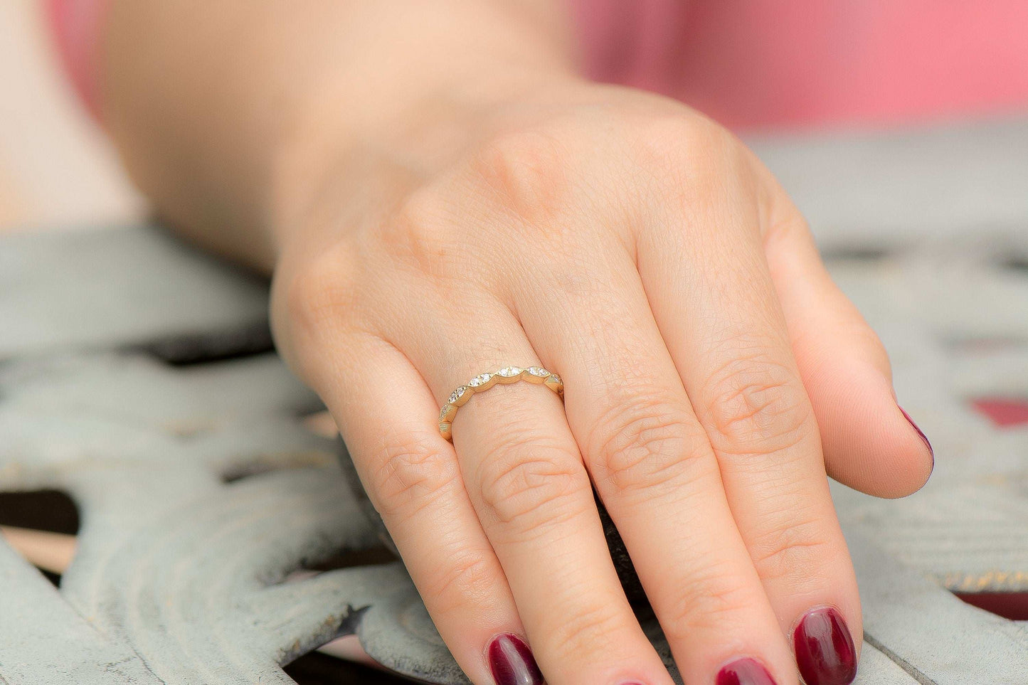 14k Gold Diamond Stacking Wedding Ring