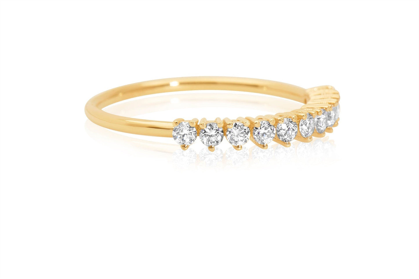 14k Gold Petite Diamond Wedding Ring