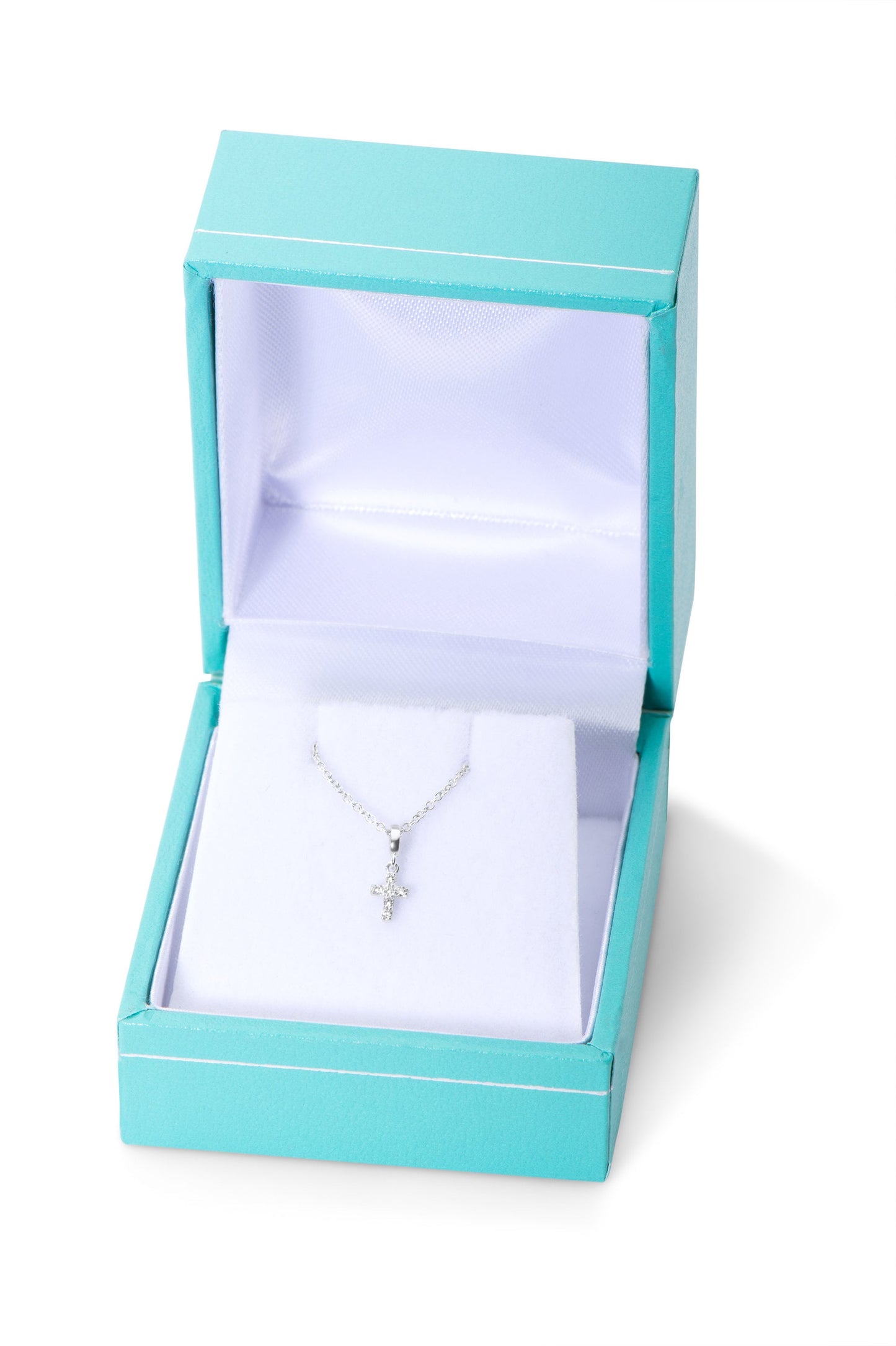 14k Tiny Diamond Cross Necklace