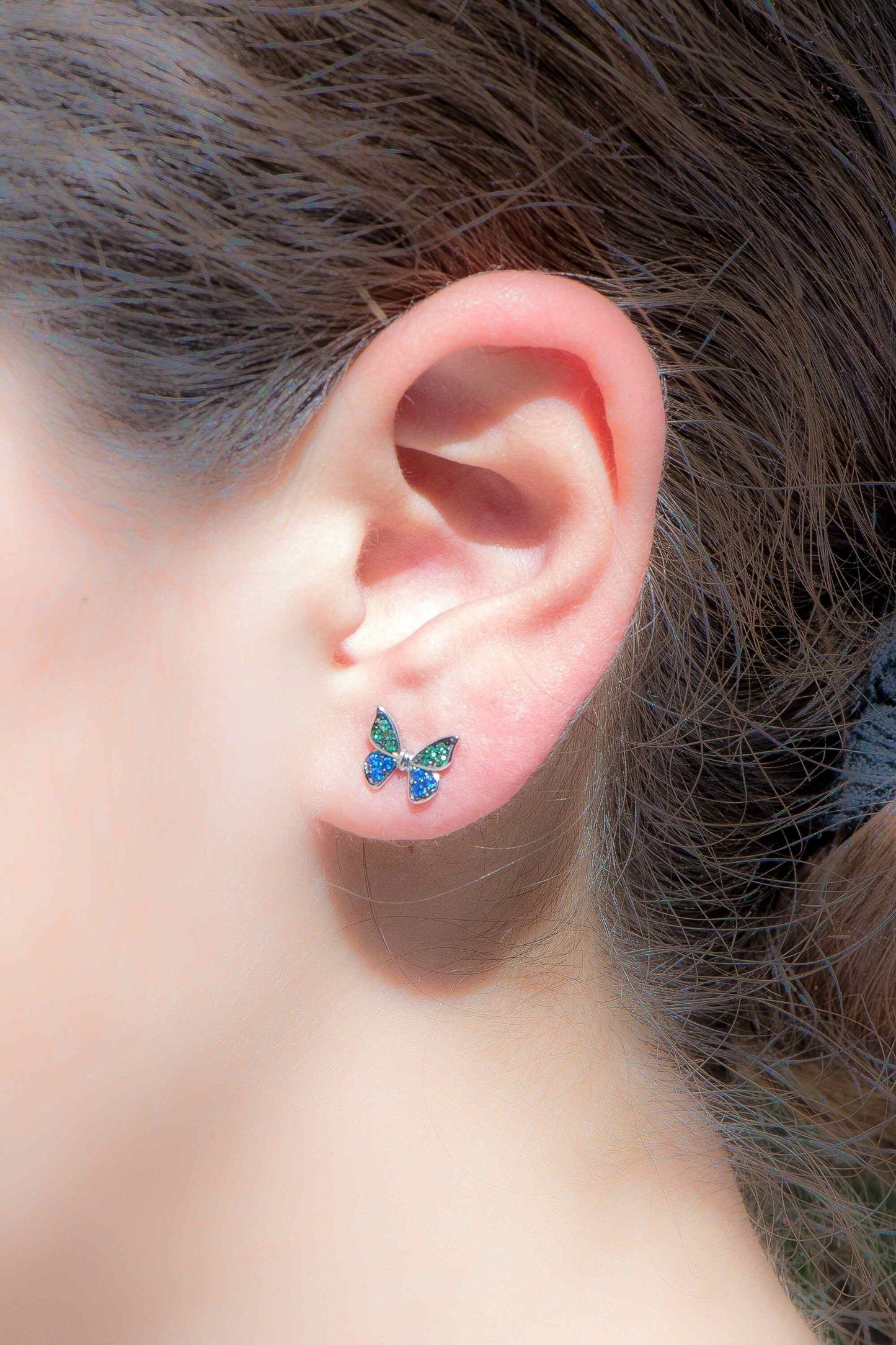 Dainty Monarch Butterfly Sterling Silver Butterfly Earrings