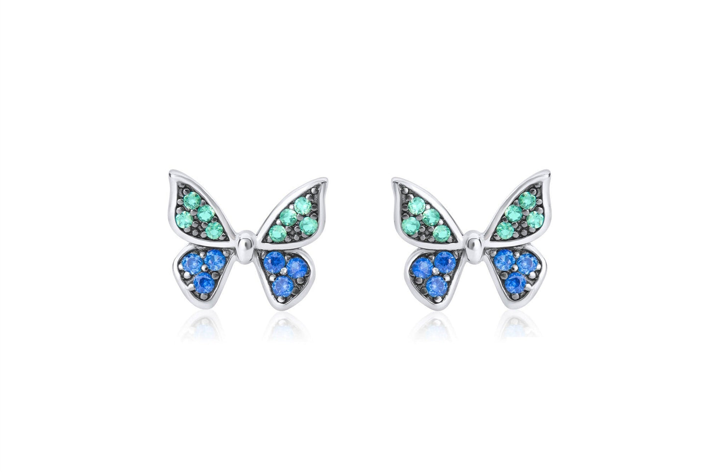 Dainty Monarch Butterfly Sterling Silver Butterfly Earrings