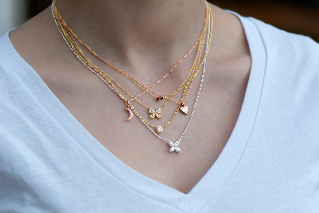 layered-necklaces-Malibu-vibes-jewelry-Bezel-set-diamond-necklace