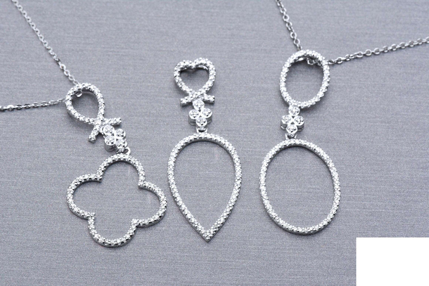 14K Four Leaf Clover Necklace - Charm Diamond Clover Necklace
