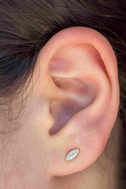 14k Pave Set Diamond Stud Earrings