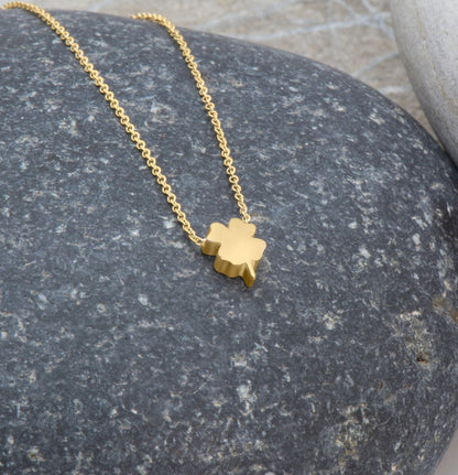 14K Four Leaf Clover Necklace Gold
