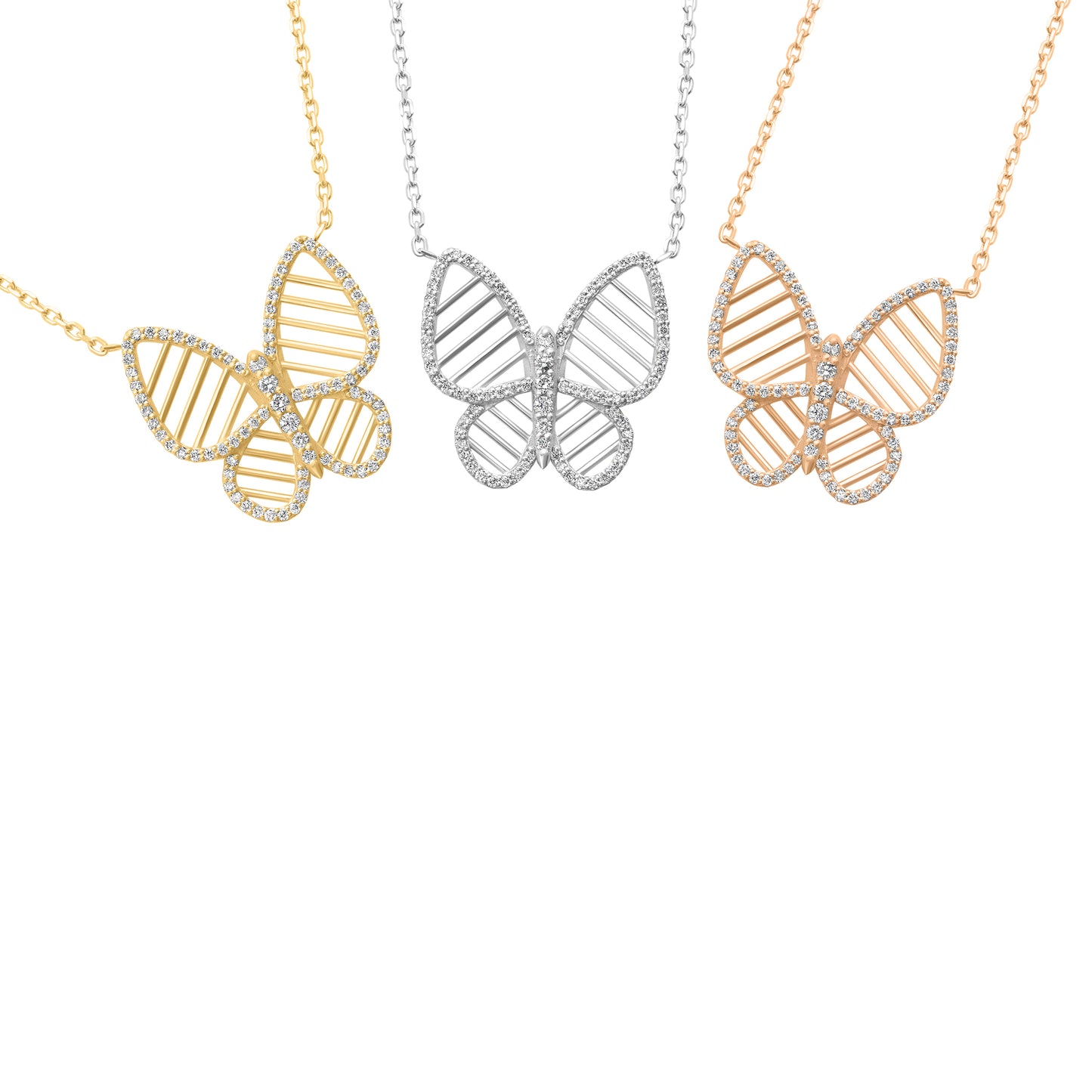 14k Diamond Butterfly Pendant Necklace