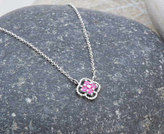 Pink Sapphire Pendant Necklace
