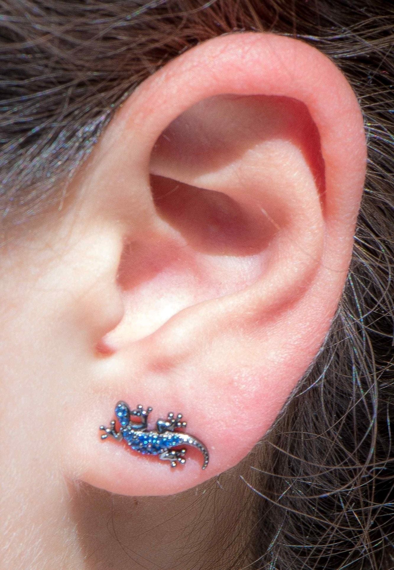 Silver Lizard Earrings - Good Luck Gecko Earrings