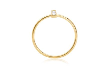 14k Baguette Diamond Bar Ring