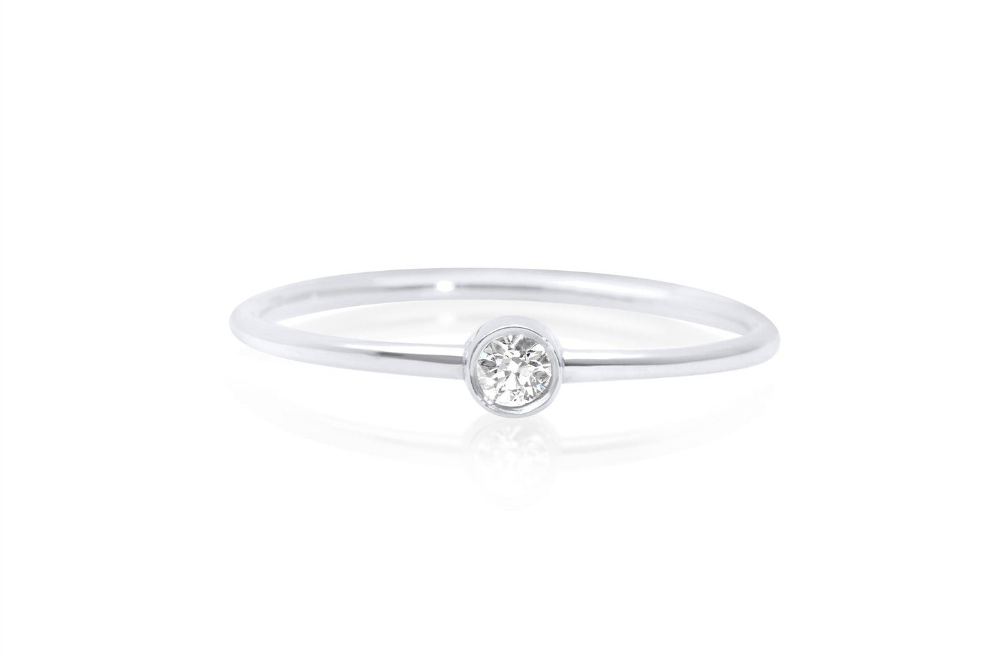 14k Bezel Diamond Solitaire Ring