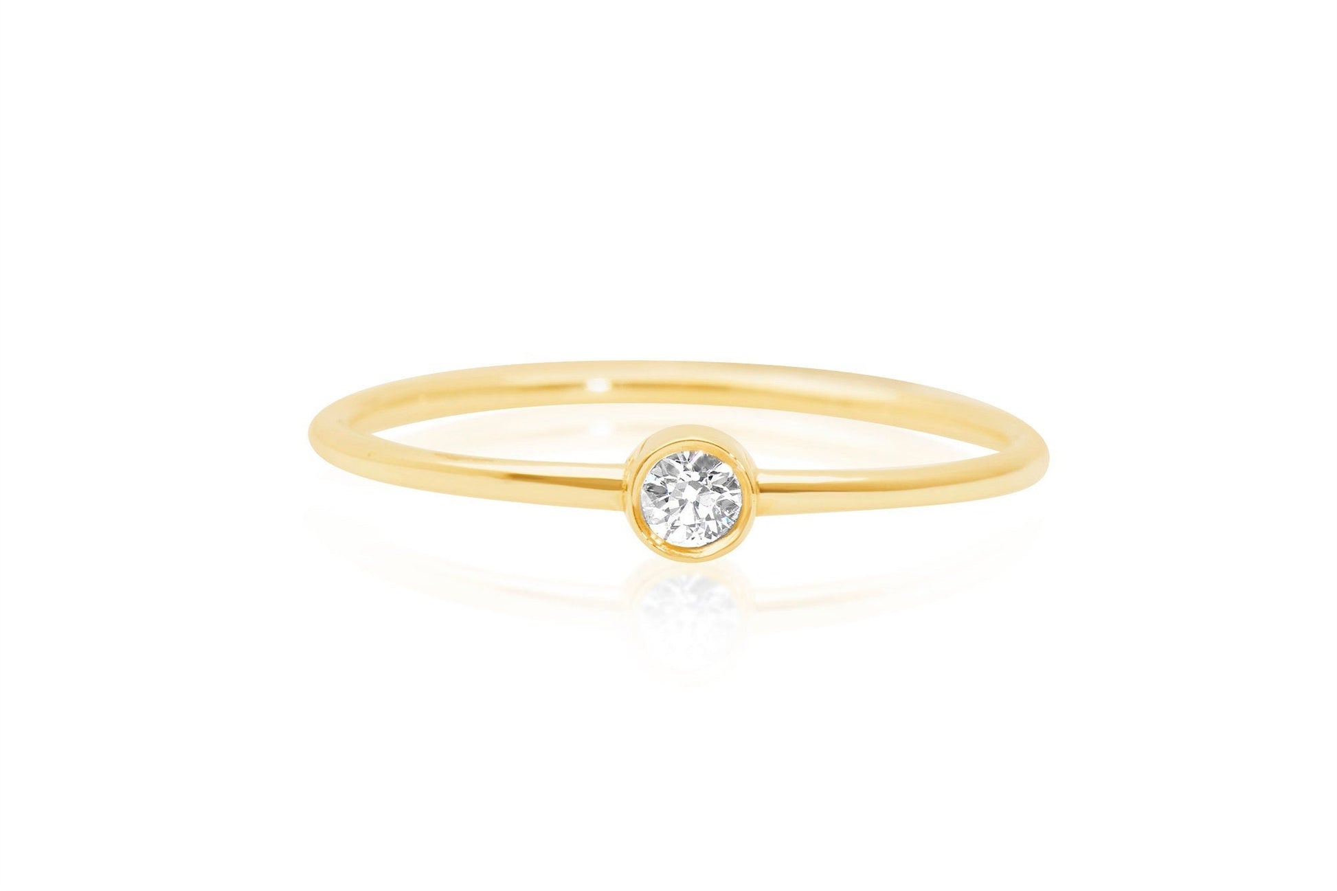 14k Bezel Diamond Solitaire Ring