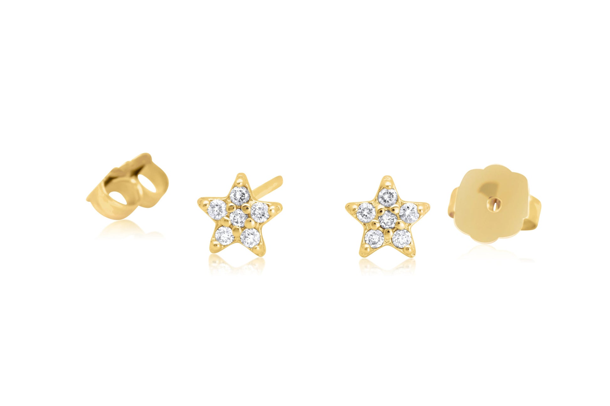 14k Gold Star Stud Earrings 