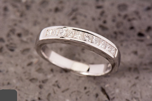 Gold Channel Set Diamond Band 