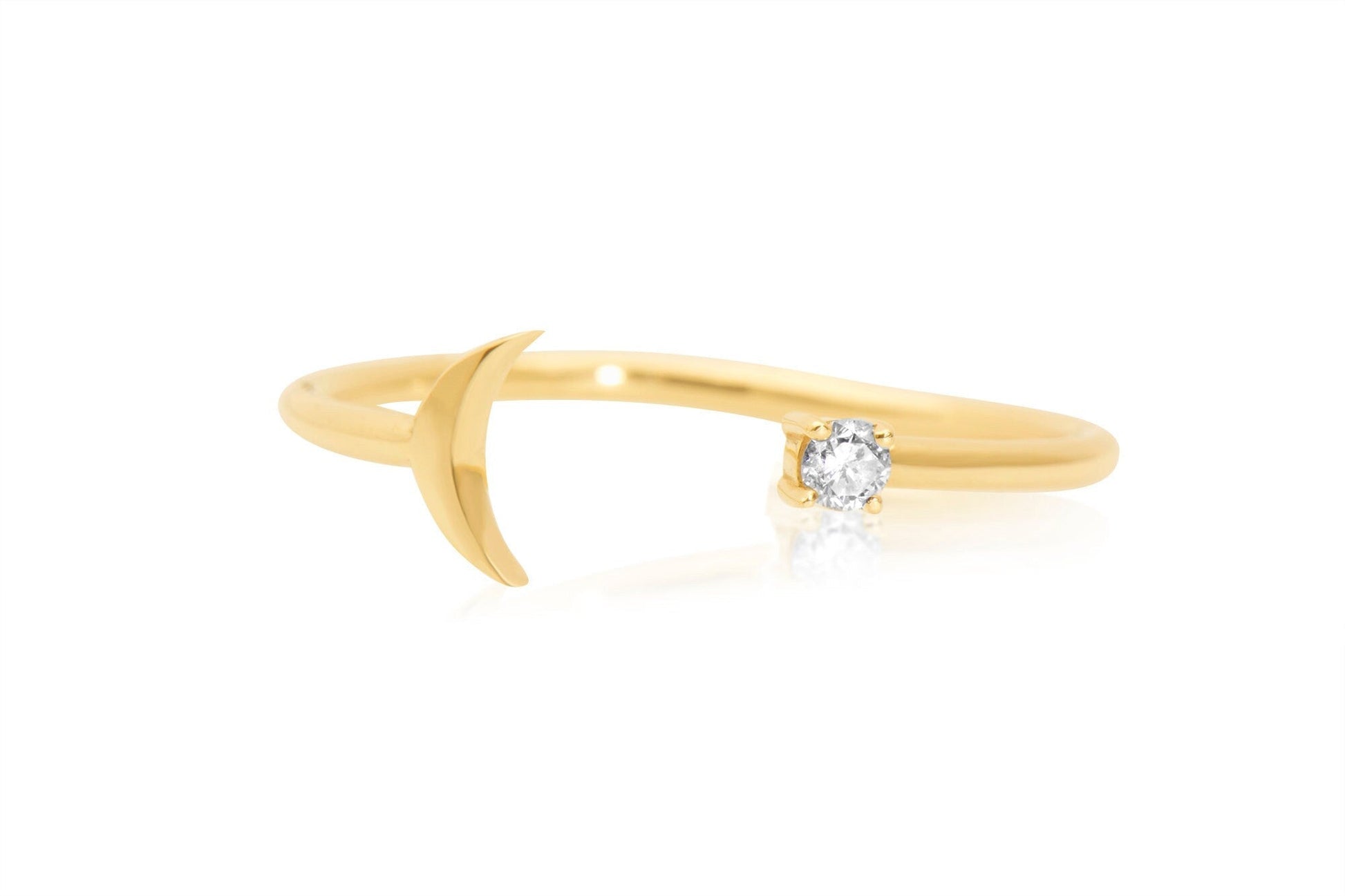 Gold Crescent Moon Ring 