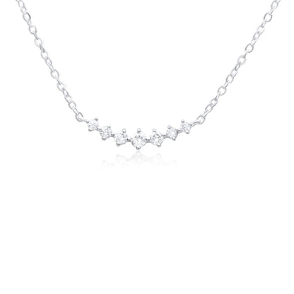 Floating Diamond Curved Bar Necklace