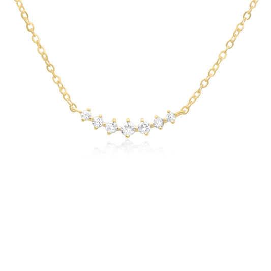 Floating Diamond Curved Bar Necklace