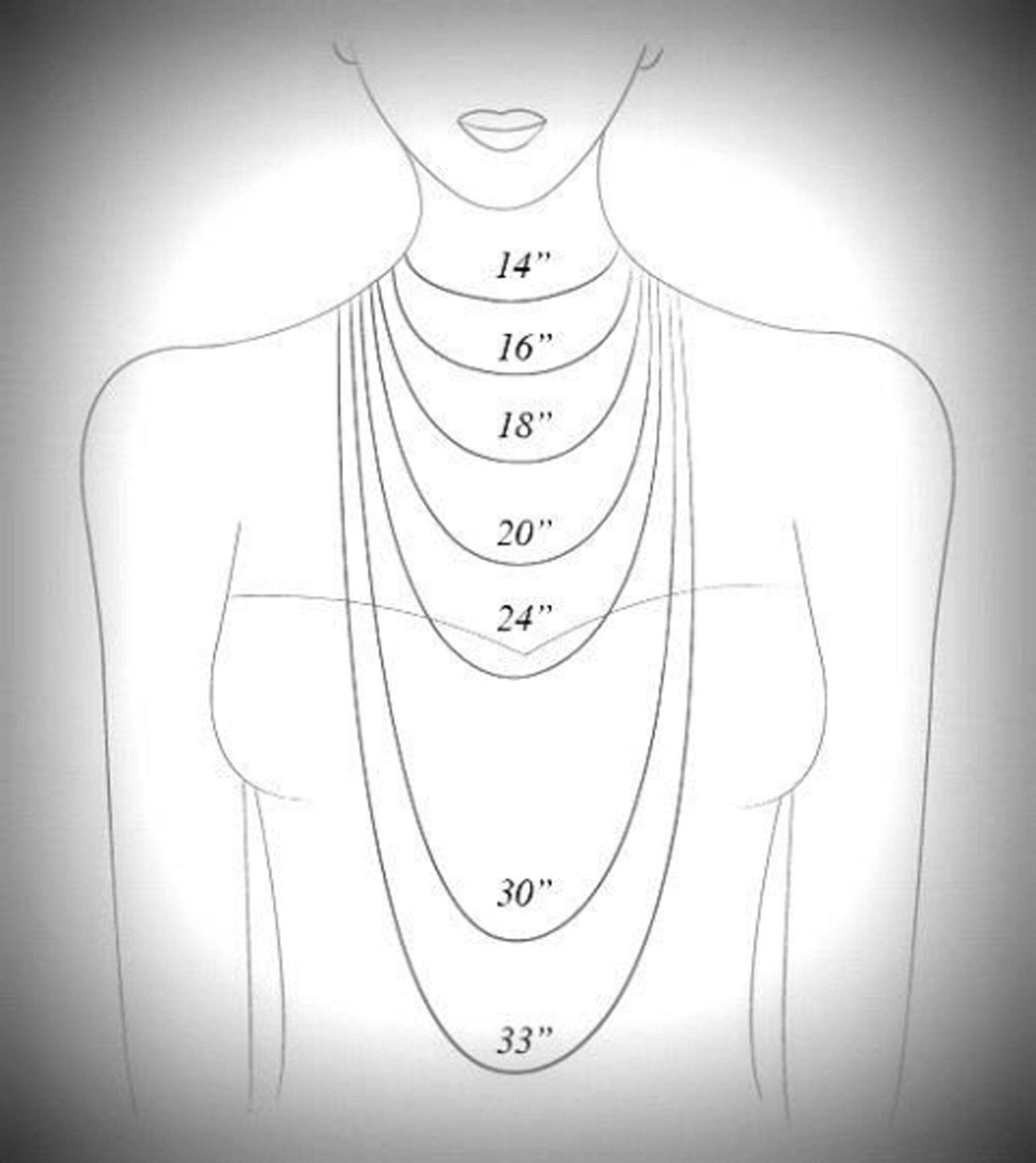  Floating Heart Necklace Sizes 