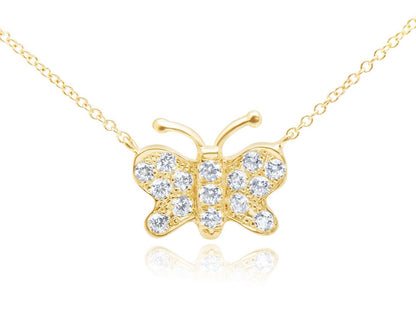 14k Diamond Butterfly Pendant