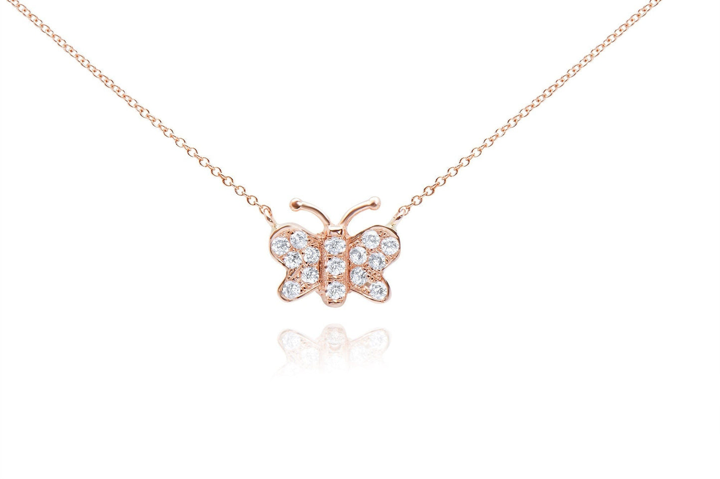 14k Diamond Butterfly Pendant