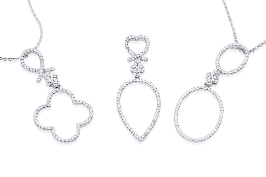 14k Four Leaf clover Lucky Charm Diamond Necklace