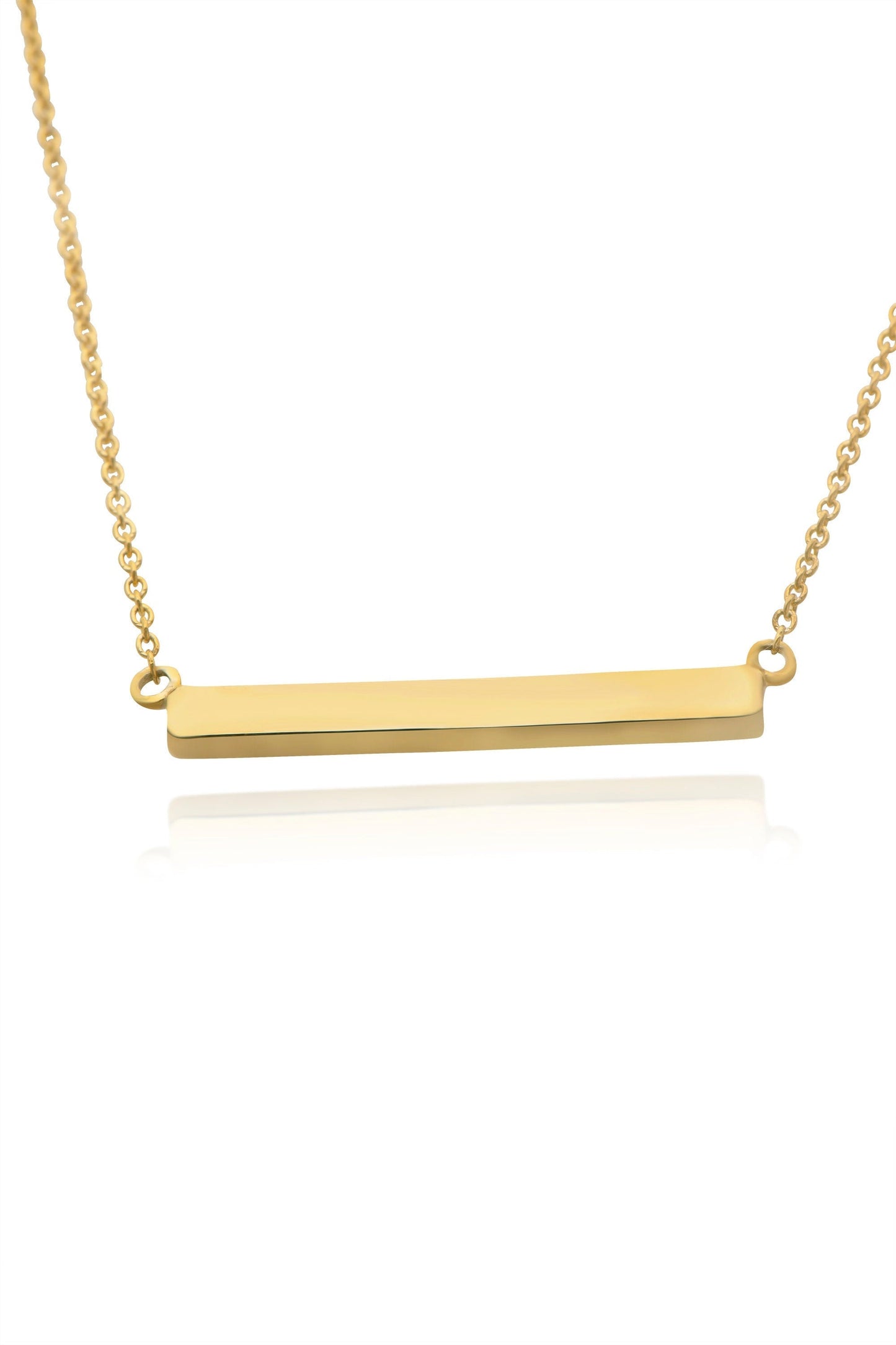14k Gold Bar Necklace 