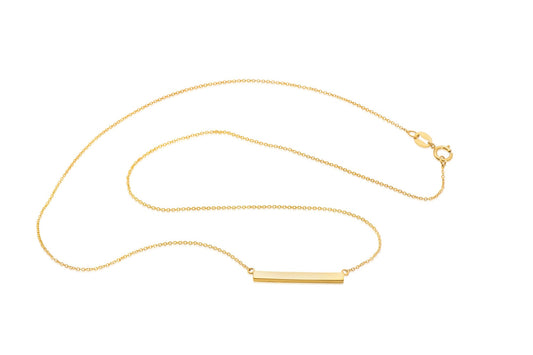 14k Gold Bar Necklace 