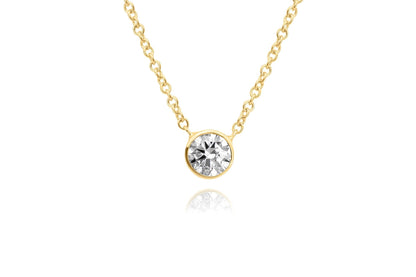 14K Gold Bezel Set Diamond Necklace