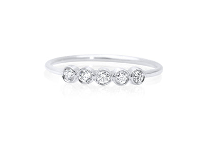 14K Gold Bezel Set Diamond Wedding Band
