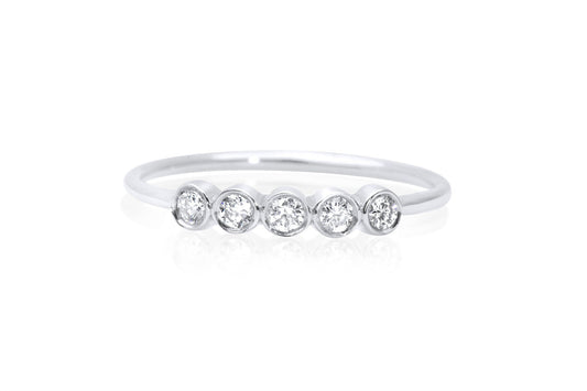 14K Gold Bezel Set Diamond Wedding Band