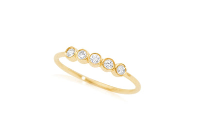 14K Gold Bezel Set Diamond Wedding Band