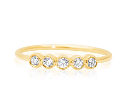 14K Gold Bezel Set Diamond Wedding Band