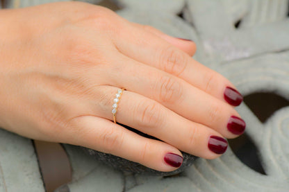14K Gold Bezel Set Diamond Wedding Band