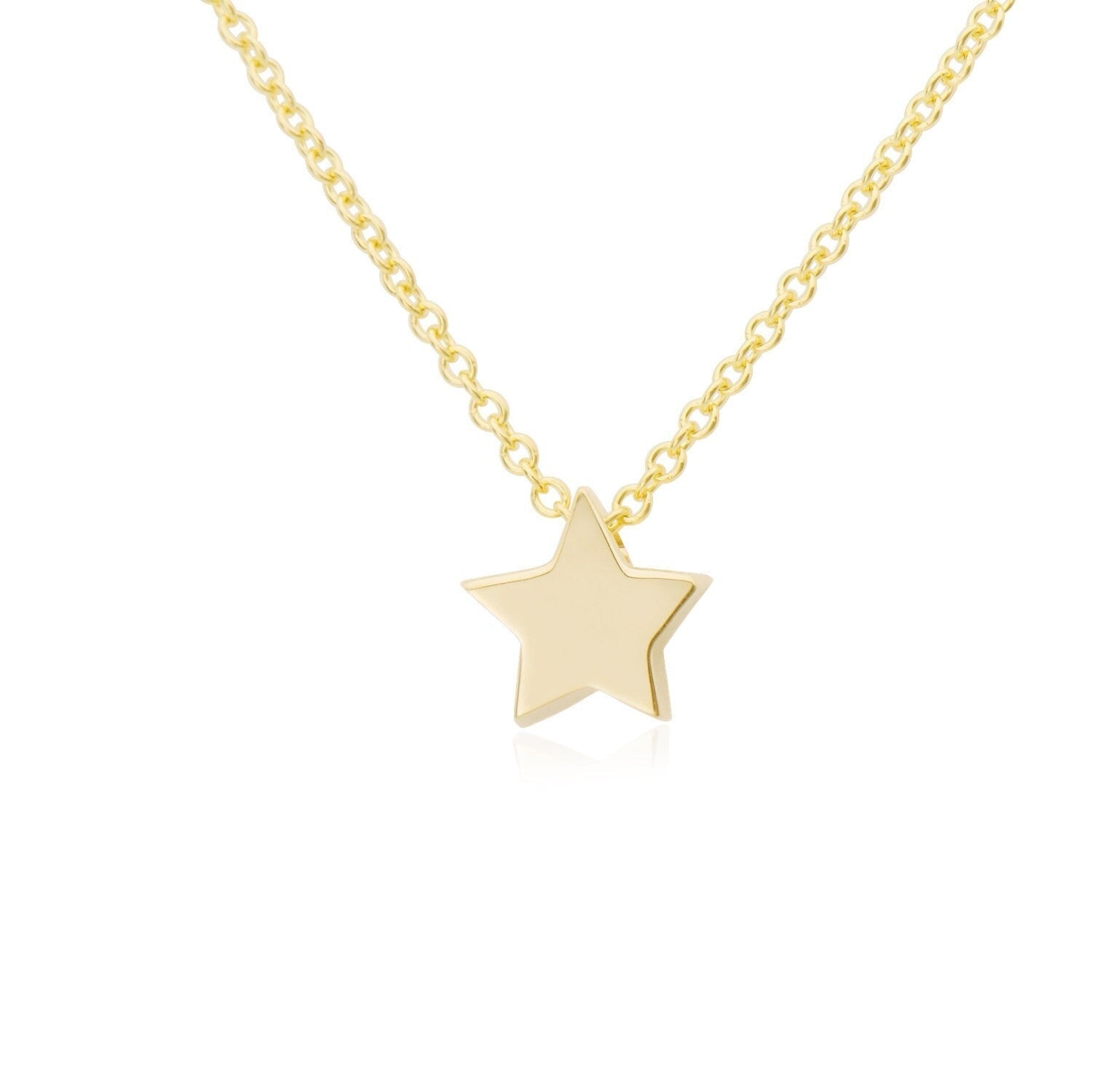 14k Gold Dainty Star Necklace