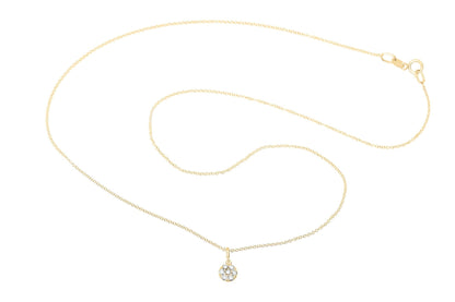 14k Gold Diamond Cluster Circle Necklace