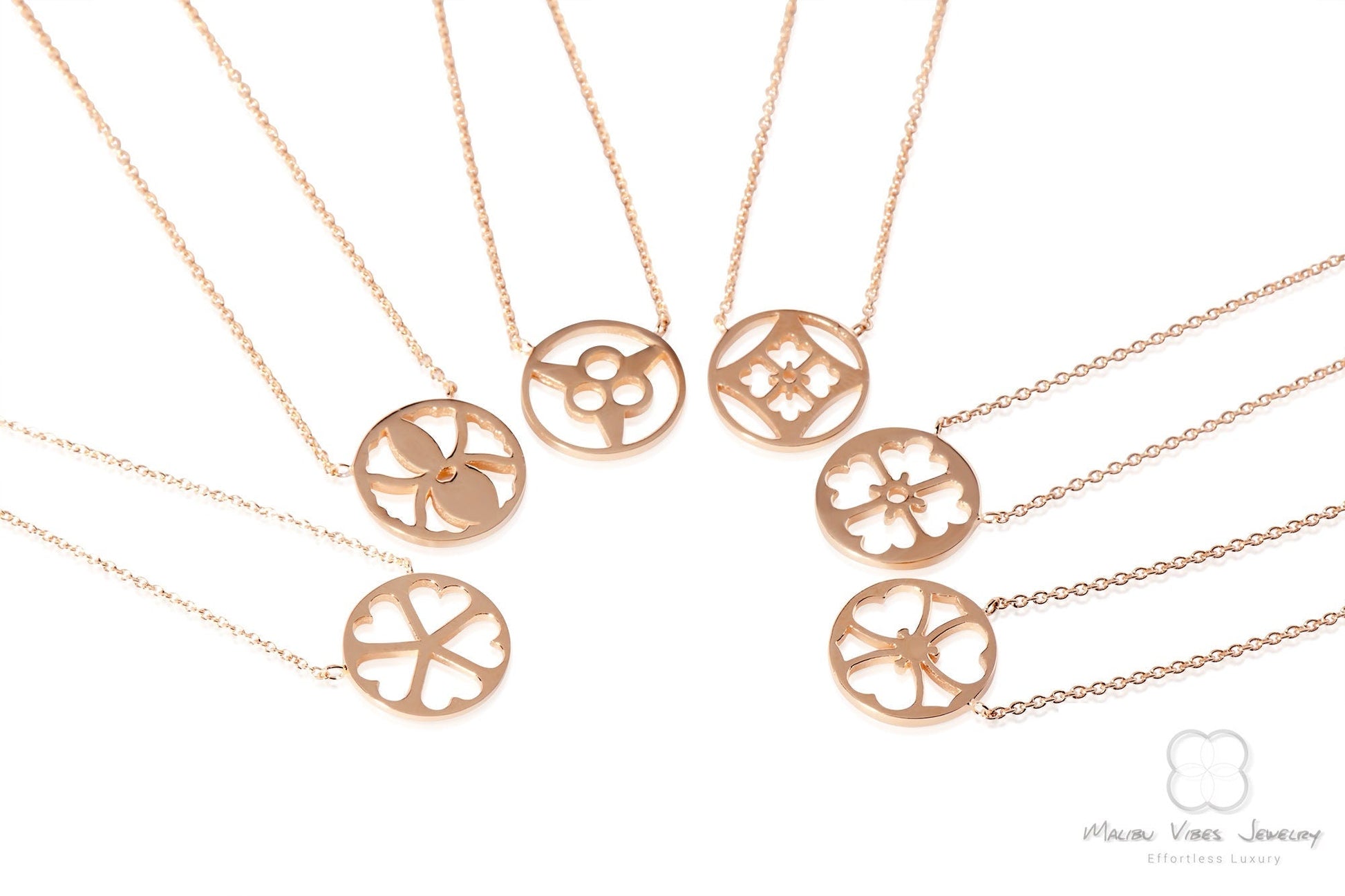 14k Gold Geometric Circle Necklace