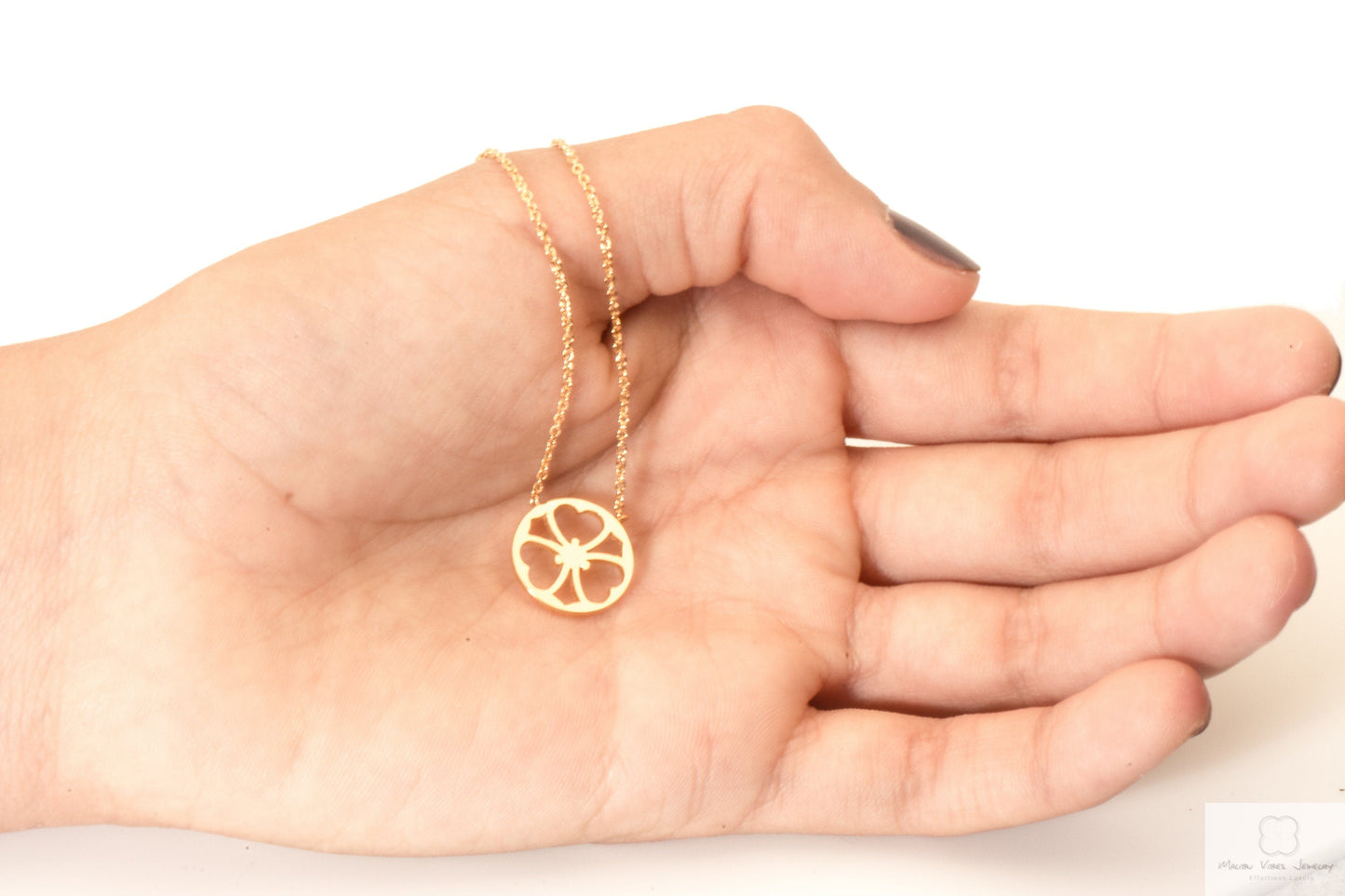 14k Gold Geometric Circle Necklace