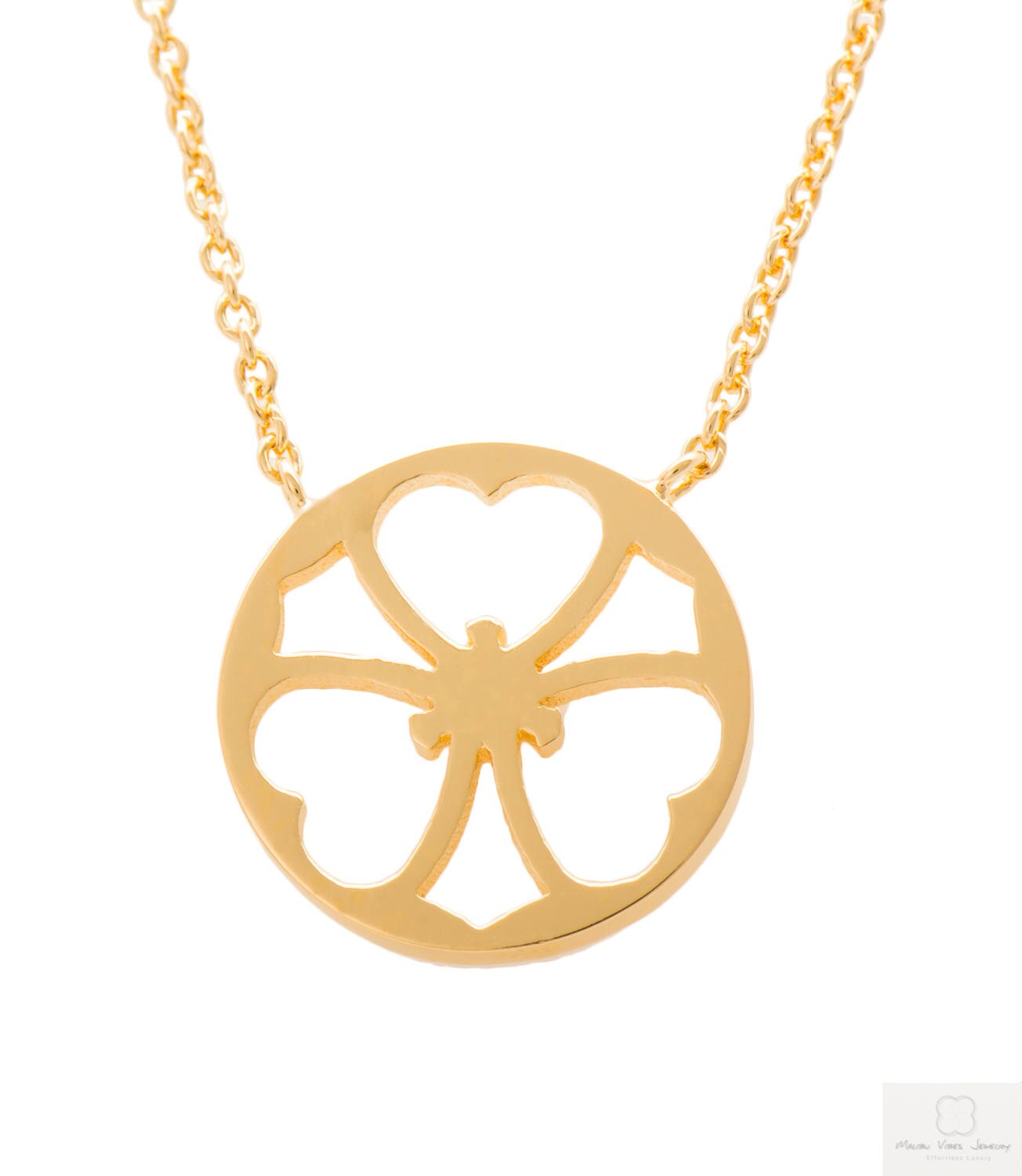 14k Gold Geometric Circle Necklace