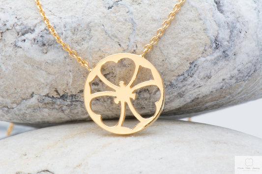 14k Gold Geometric Circle Necklace
