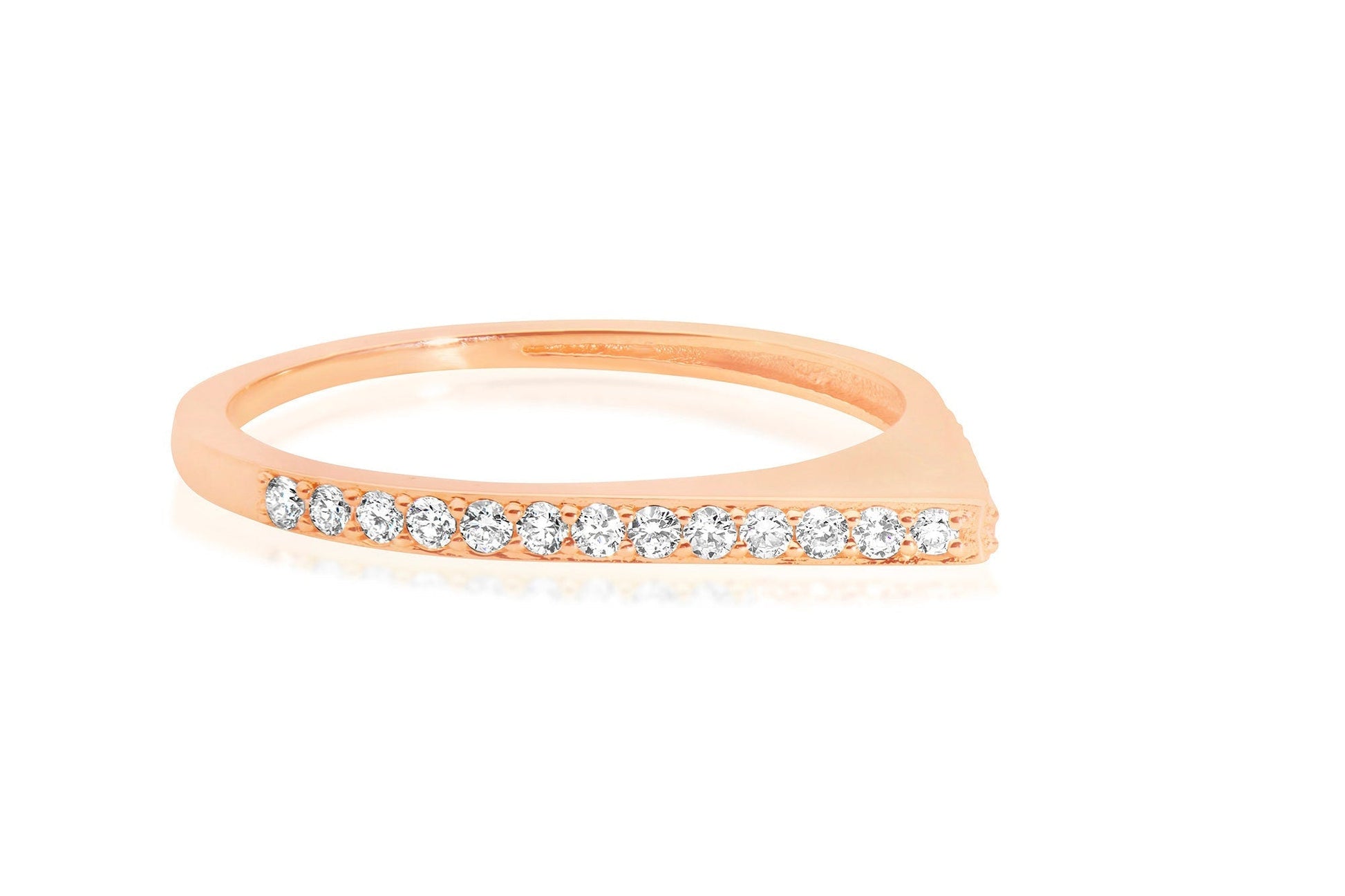 14k Gold Geometric Diamond Stacking Ring