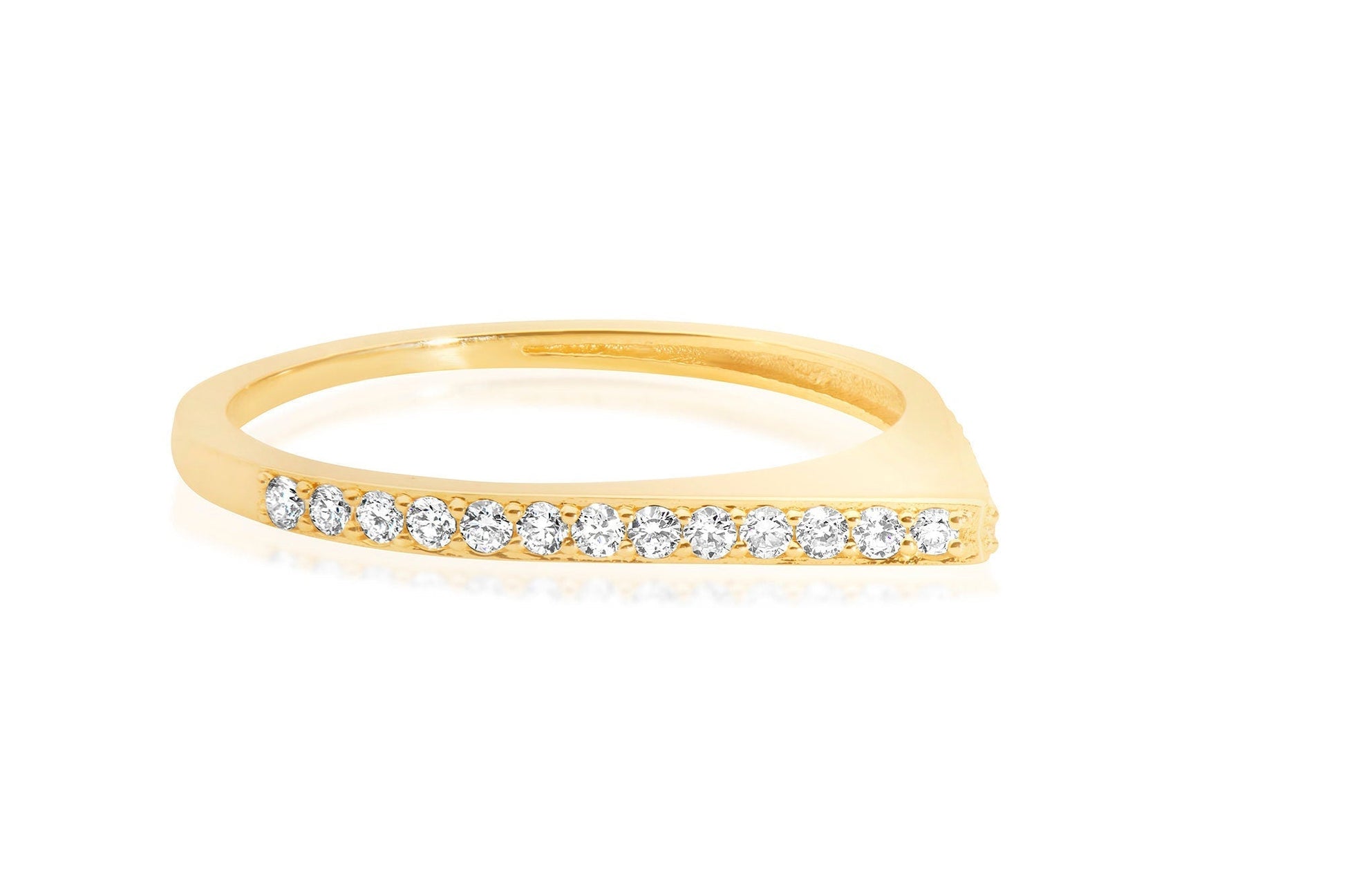 14k Gold Geometric Diamond Stacking Ring