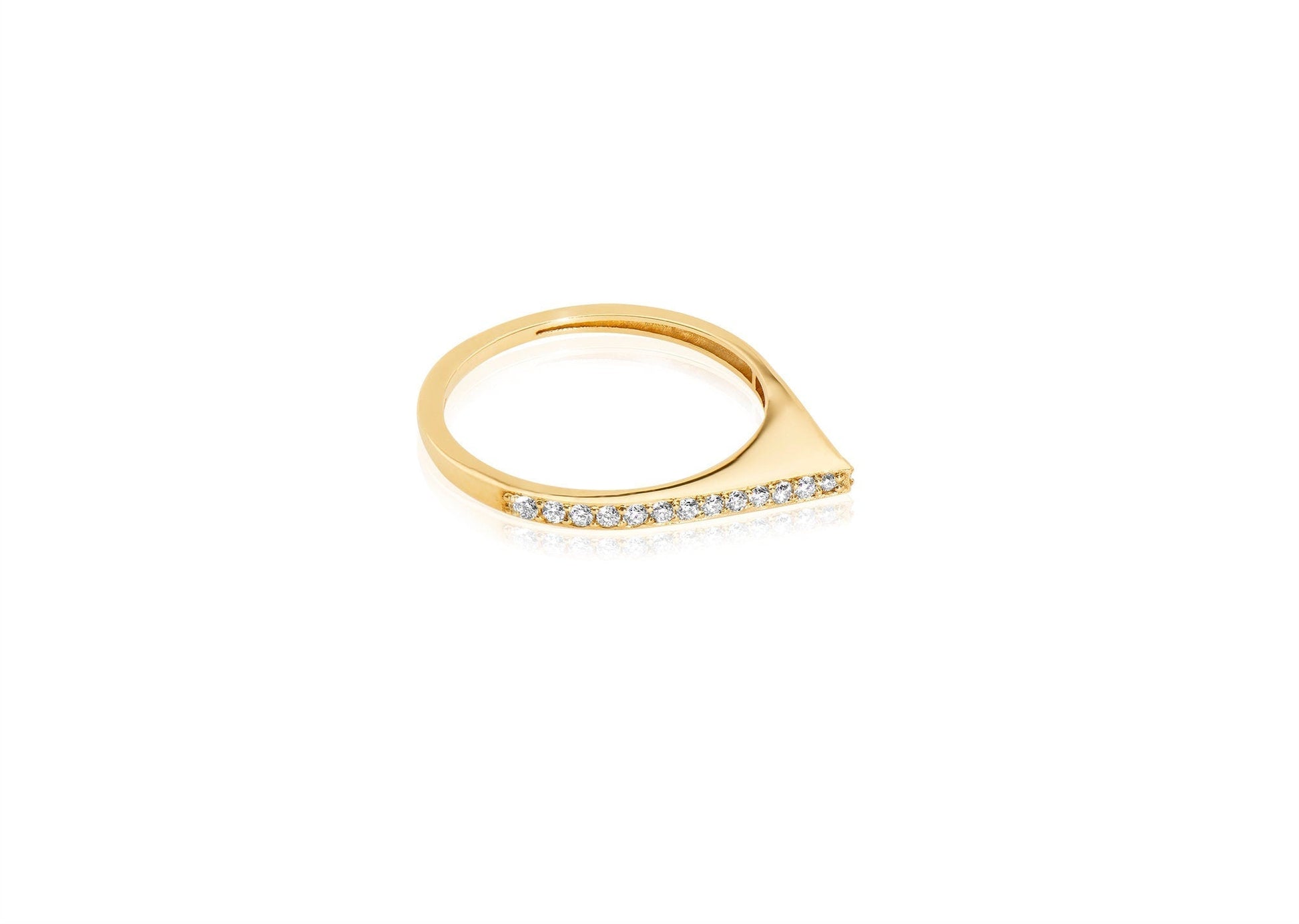 14k Gold Geometric Diamond Stacking Ring