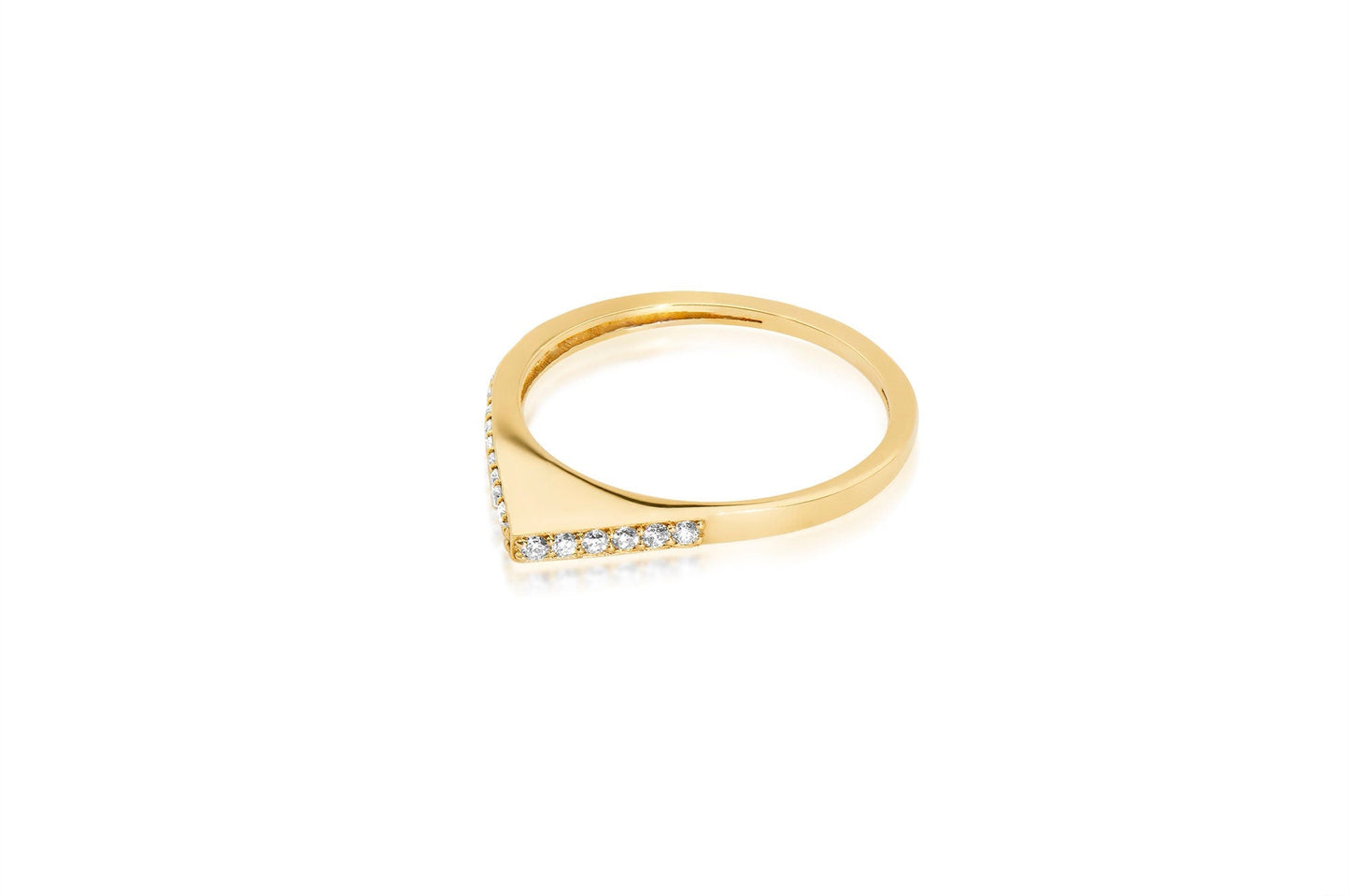 14k Gold Geometric Diamond Stacking Ring