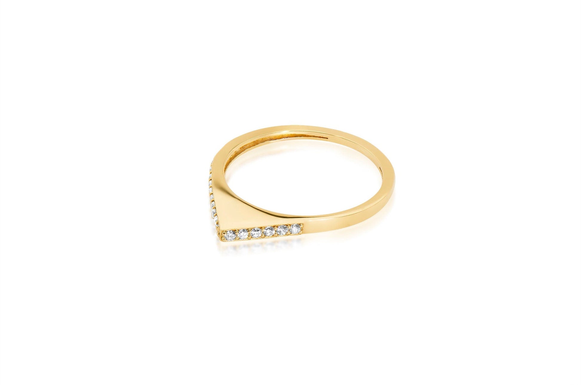 14k Gold Geometric Diamond Stacking Ring