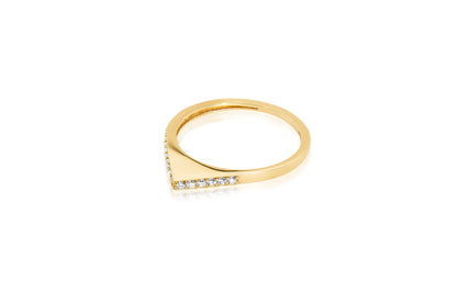 14k Gold Geometric Diamond Stacking Ring