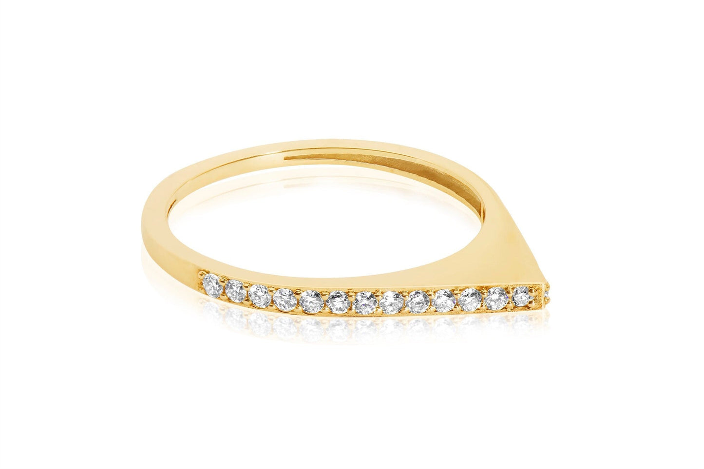 14k Gold Geometric Diamond Stacking Ring