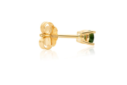 14k Gold Green Tourmaline Stud Earrings