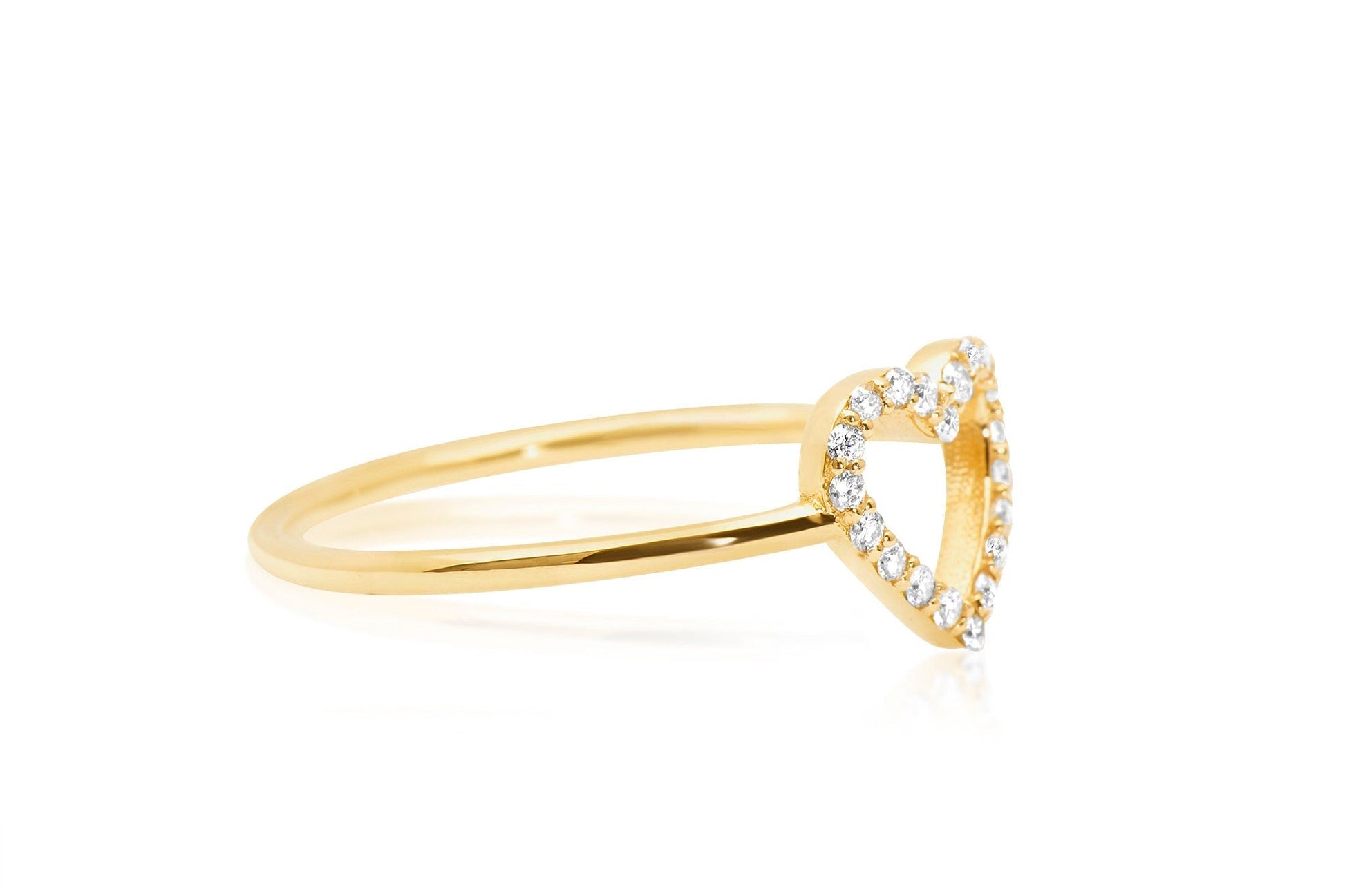 14k Gold Heart Shaped Diamond Ring