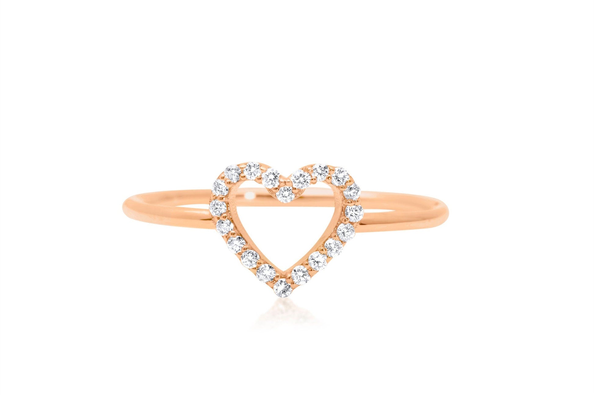 14k Gold Heart Shaped Diamond Ring
